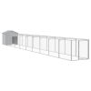 Dog House with Roof Light Gray 46.1"x400.4"x48.4" Galvanized Steel